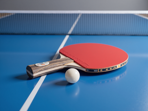 乒乓球台，绿色桌面配白色边框，标准尺寸设计